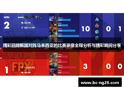 精彩回顾韩国对阵马来西亚的比赛录像全程分析与精彩瞬间分享